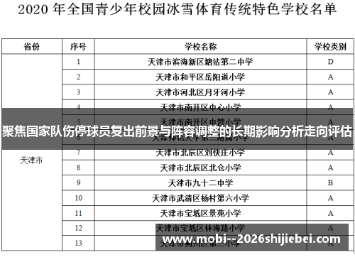 聚焦国家队伤停球员复出前景与阵容调整的长期影响分析走向评估 聚焦国家队伤停球员复出前景与阵容调整的长期影响分析走向评估